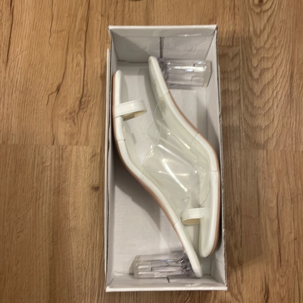 White sandal heel